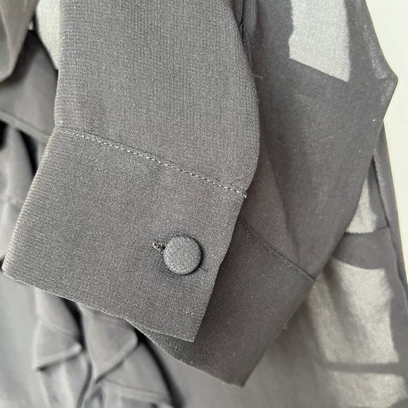 Zara (M) black dress with ruffles, chiffon, sheer, with slip. Office. Cocktail. - Picture 14 of 16